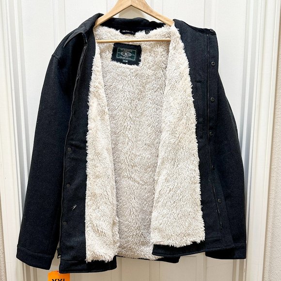 G.H. Bass & Co. Men's Wool Blend Sherpa Lined Jacket Coat Size XXL Gray Warm NEW - Picture 7 of 16